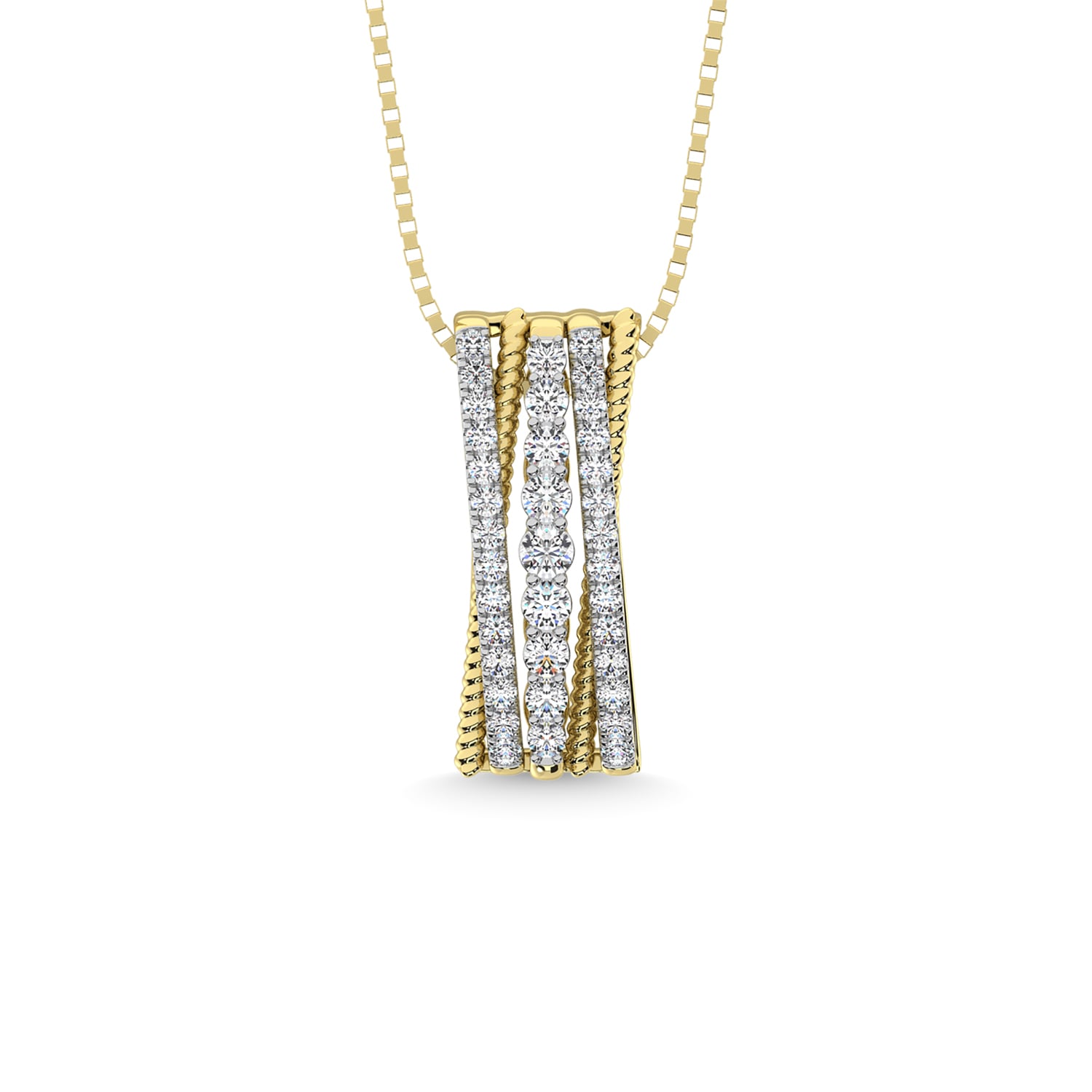 14K Two Tone Diamond 1/2 Ct.Tw. Fashion Pendant