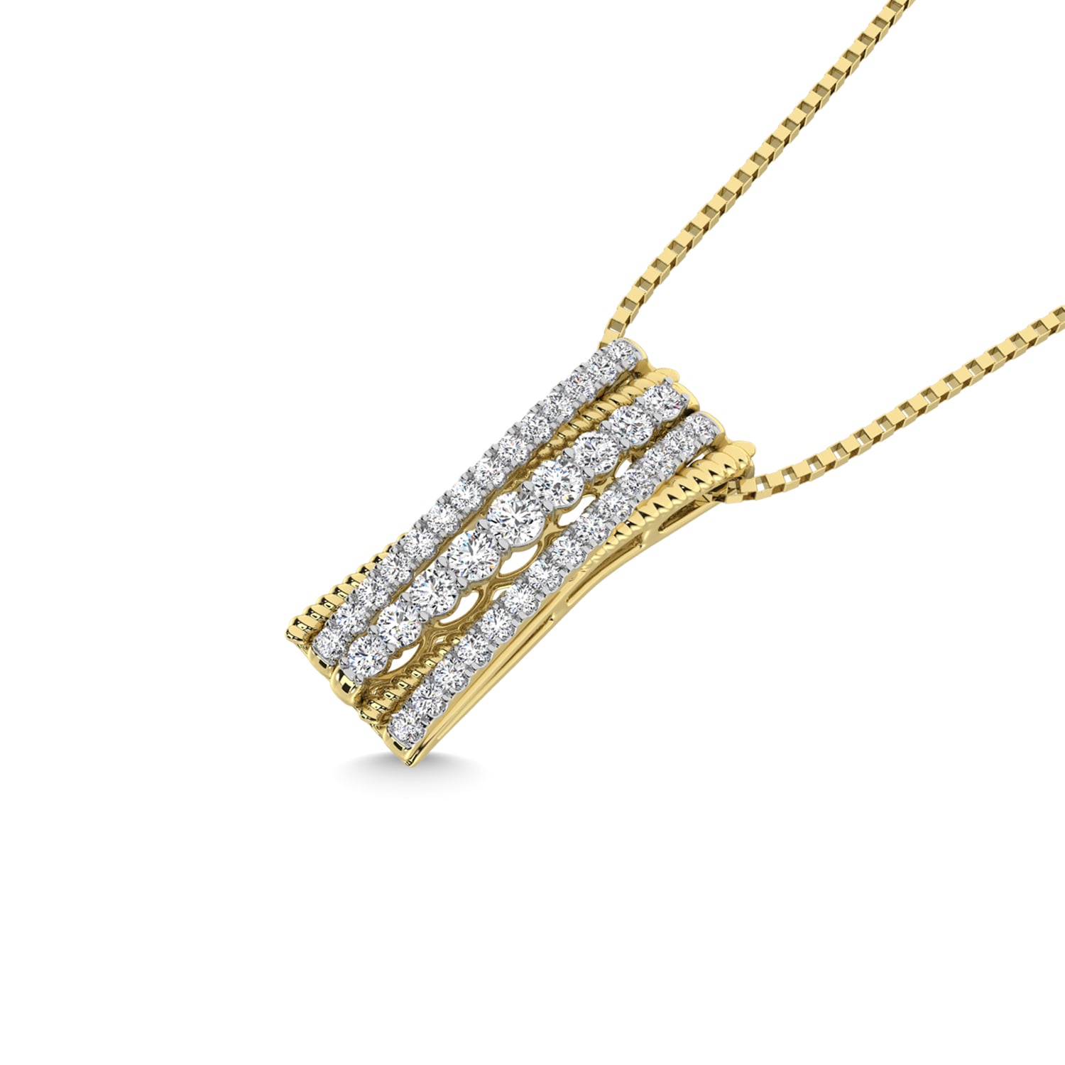 14K Two Tone Diamond 1/2 Ct.Tw. Fashion Pendant