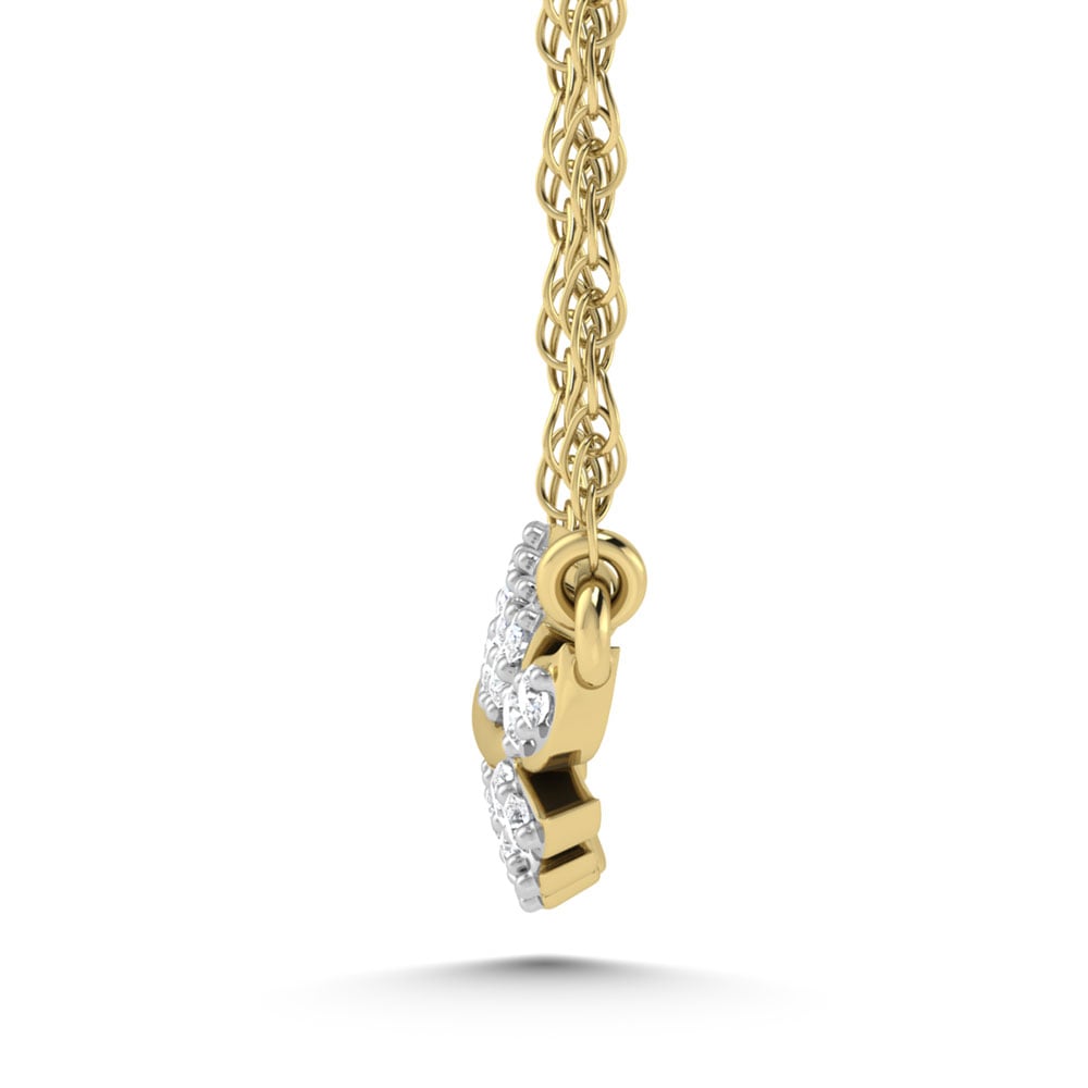10K Yellow Gold Diamond 1/20 Ct.Tw. Fashion Necklace (18 inches)