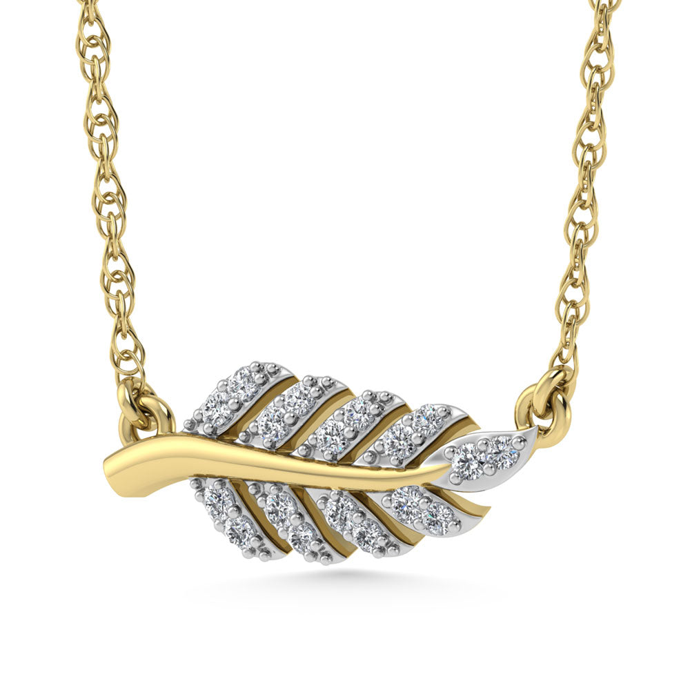 10K Yellow Gold Diamond 1/20 Ct.Tw. Fashion Necklace (18 inches)