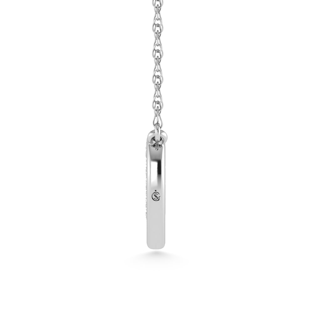10K White Gold Diamond 1/50 Ct.Tw. Heart Necklace (18 inches)