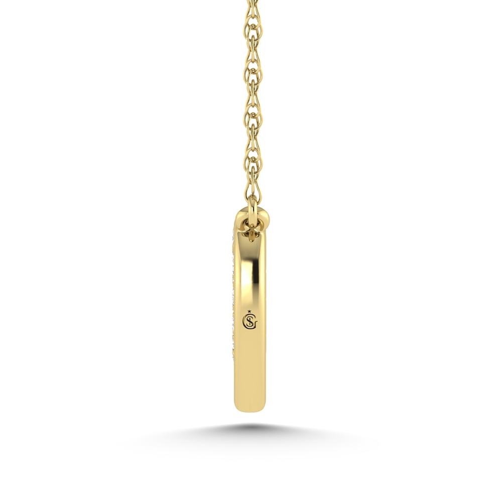 10K Yellow Gold Diamond 1/50 Ct.Tw. Heart Necklace (18 inches