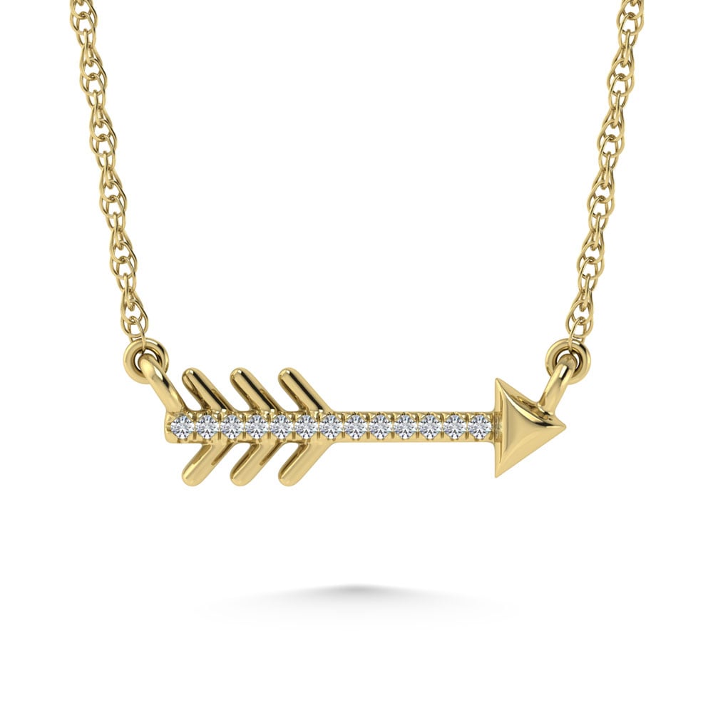 10K Yellow Gold Diamond 1/50 Ct.Tw. Fashion Necklace (18 inches)