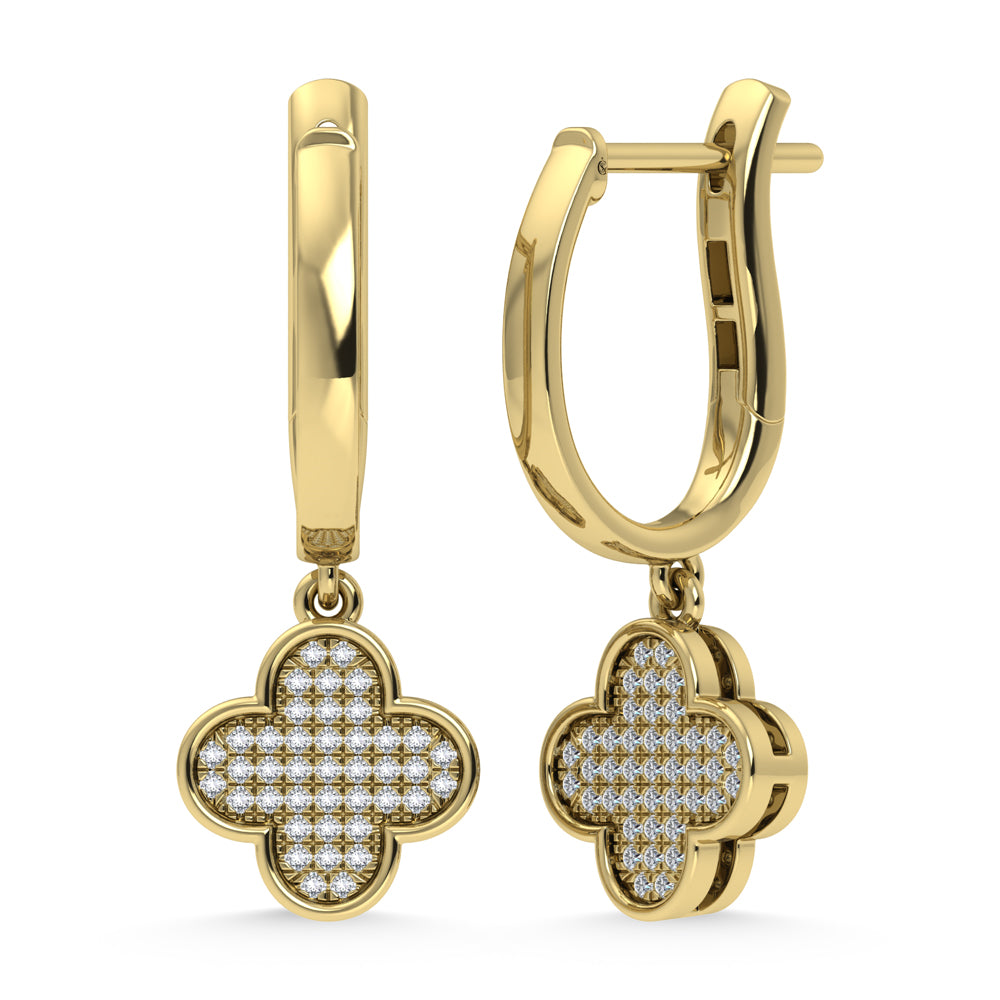 14K Yellow Gold Diamond 1/6.Ct. Tw. Fashion Earrings