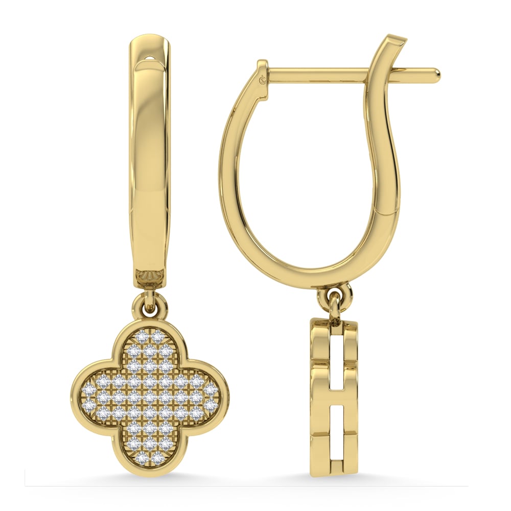 14K Yellow Gold Diamond 1/6.Ct. Tw. Fashion Earrings