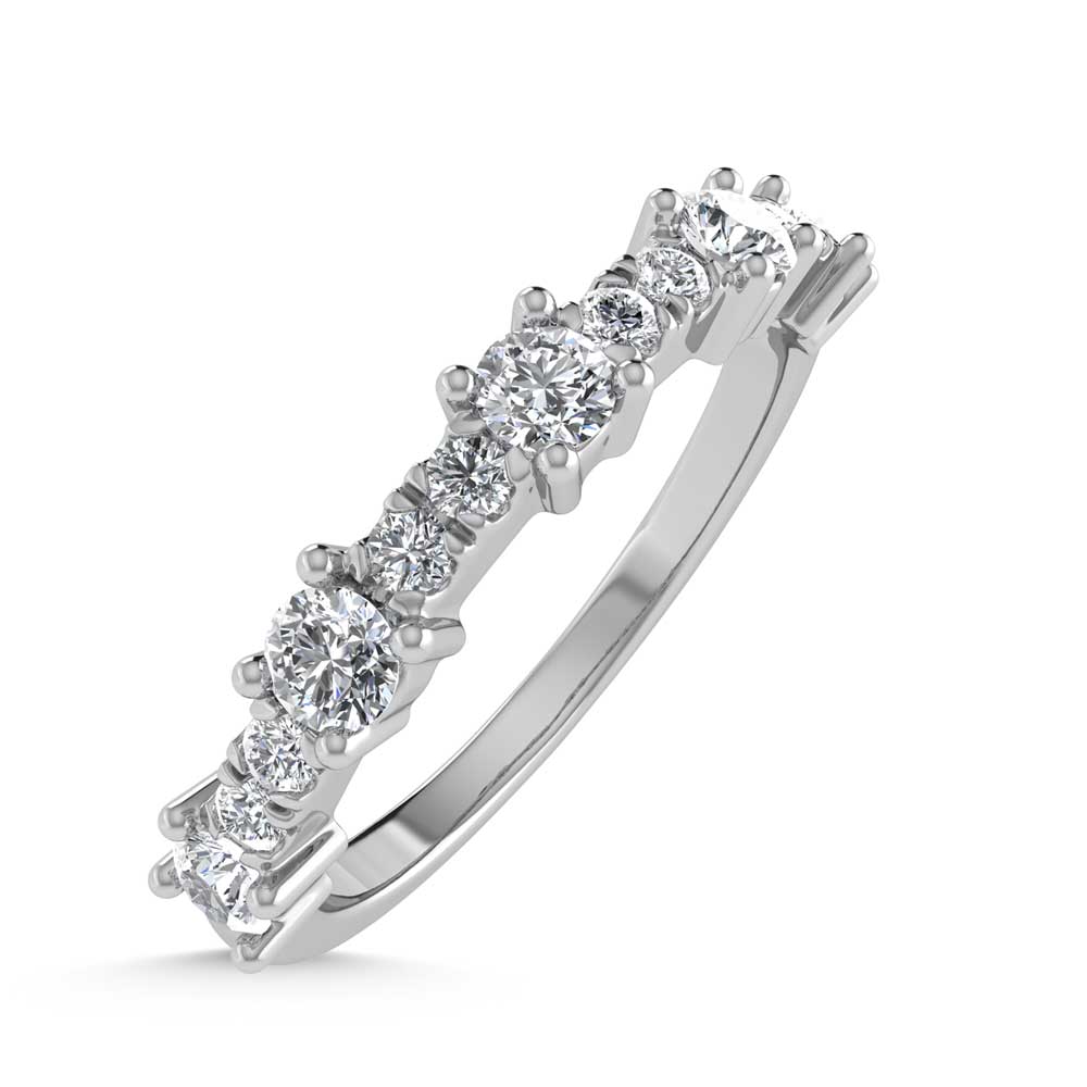 14K White Gold Diamond 1/2 Ct. Tw. Stackable Band