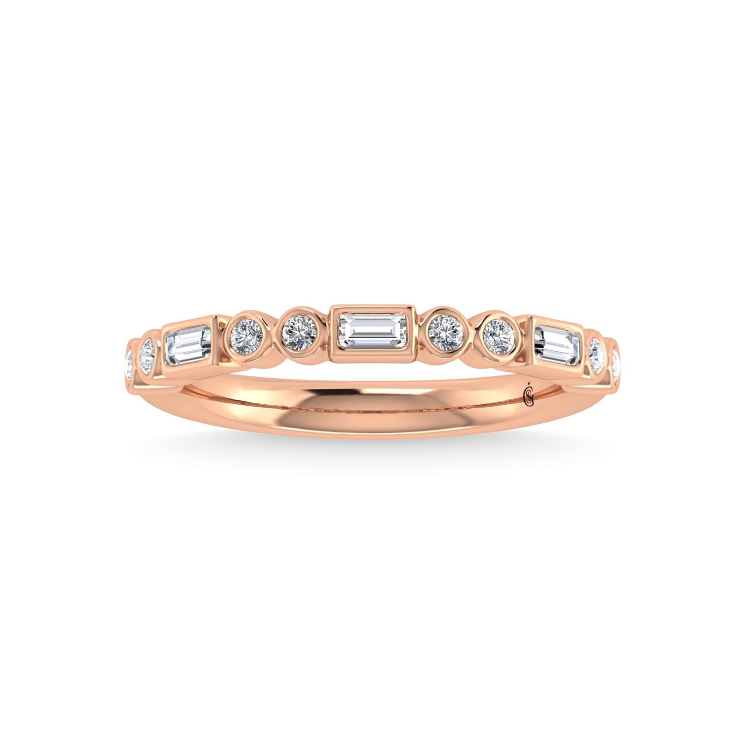 14K Rose Gold Diamond 1/4 Ct.Tw. Stackable Band