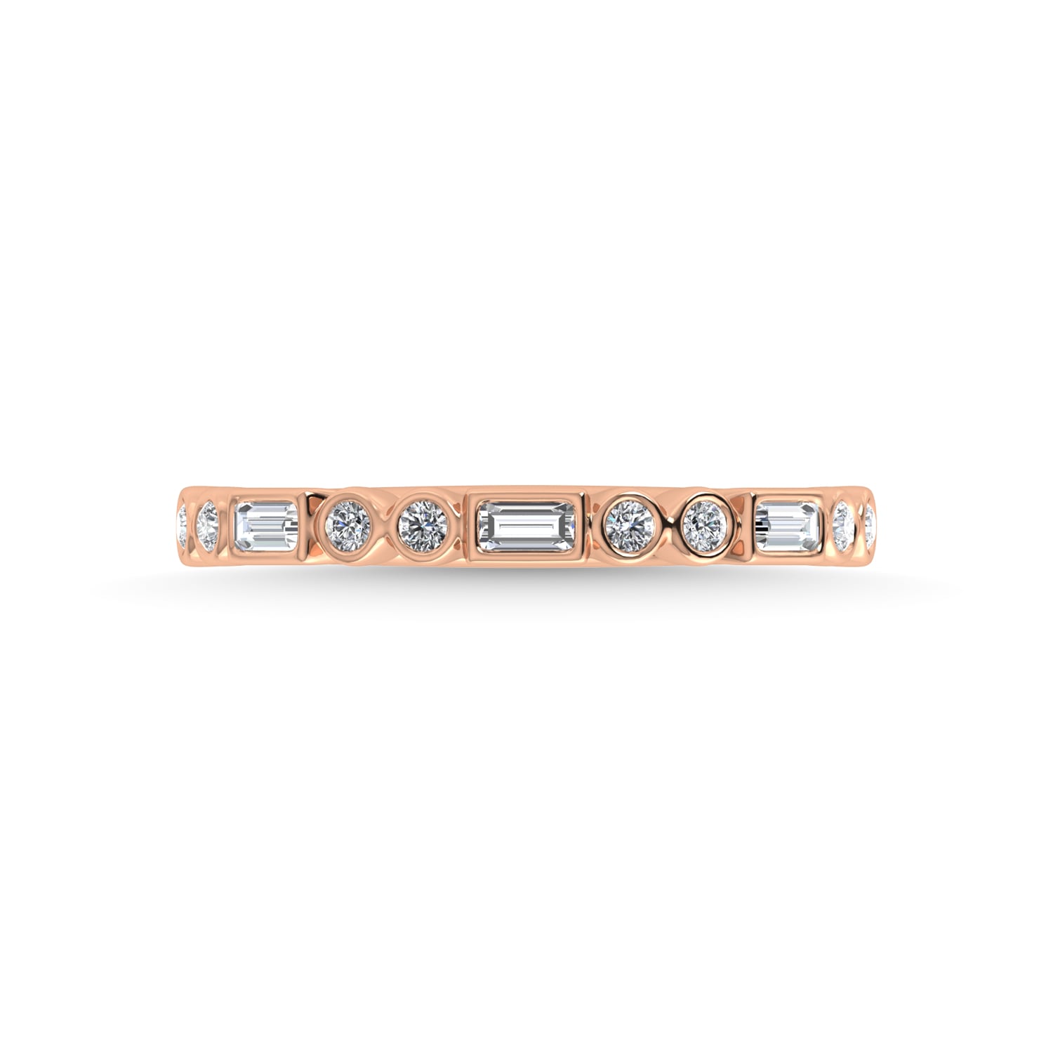 14K Rose Gold Diamond 1/4 Ct.Tw. Stackable Band