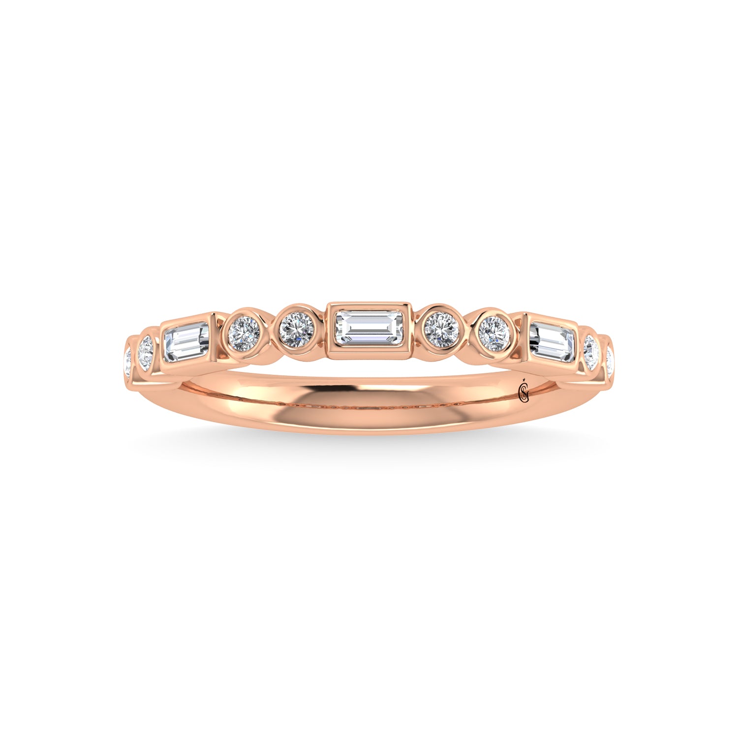 14K Rose Gold Diamond 1/4 Ct.Tw. Stackable Band
