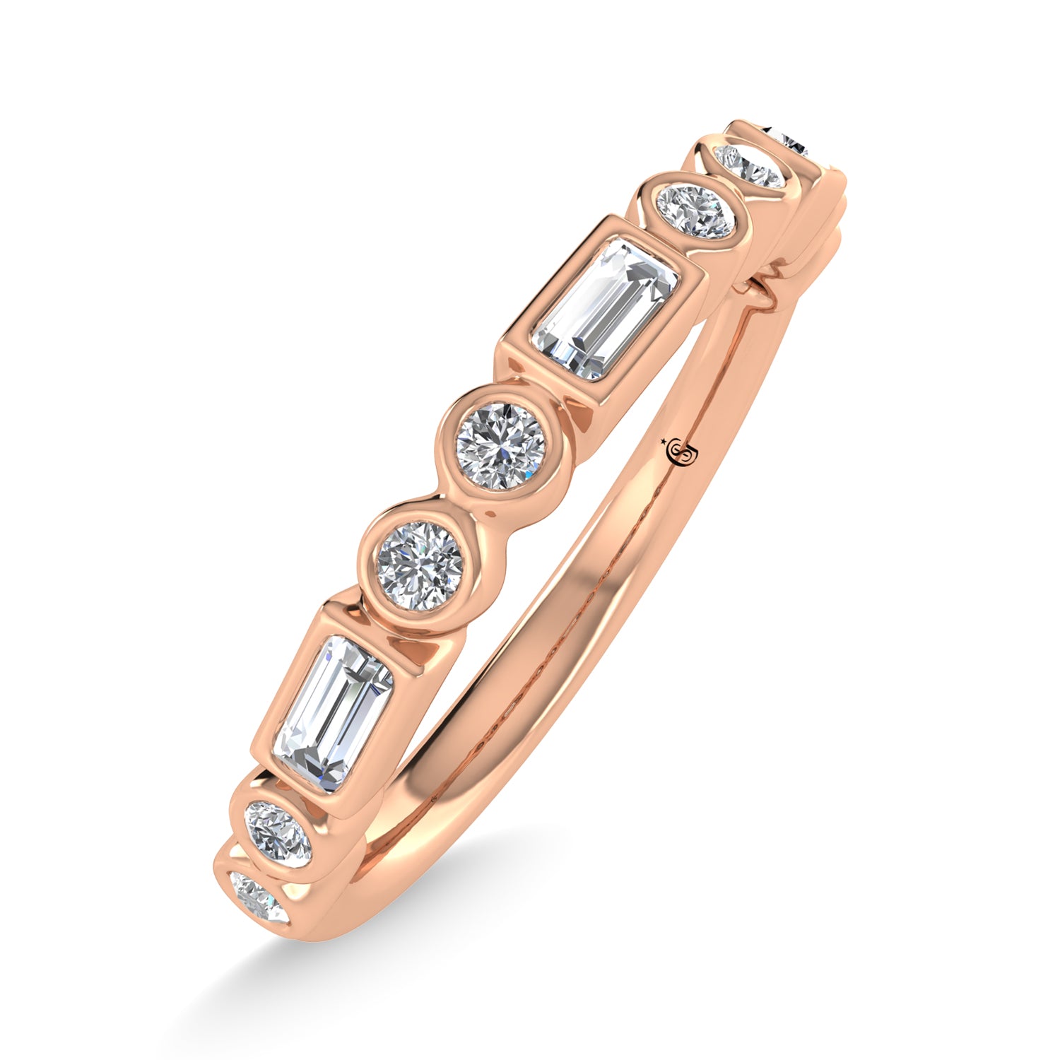 14K Rose Gold Diamond 1/4 Ct.Tw. Stackable Band