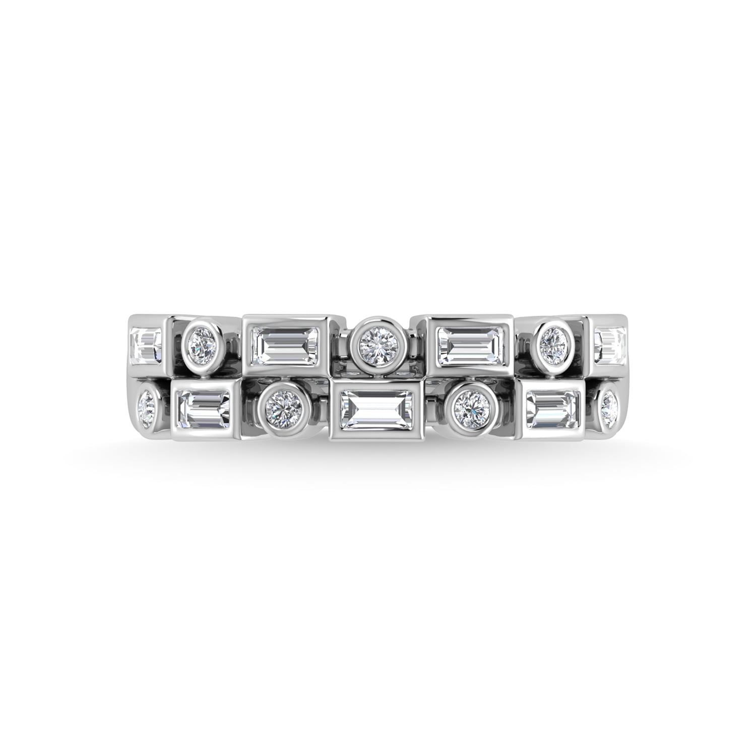 14K White Gold Diamond 3/8 Ct.Tw. Stackable Band