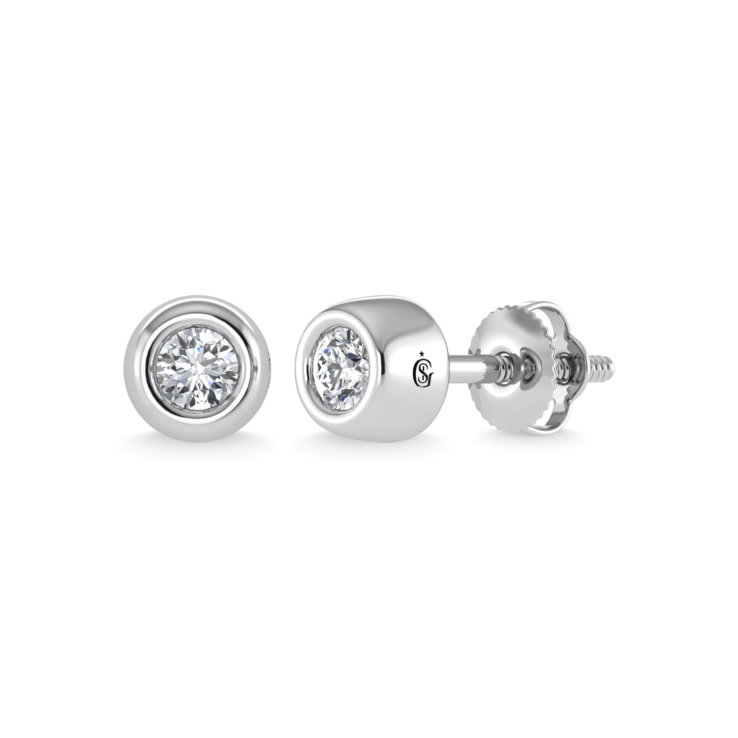14K White Gold Diamond 1/10 Ct.Tw. Stud Earrings