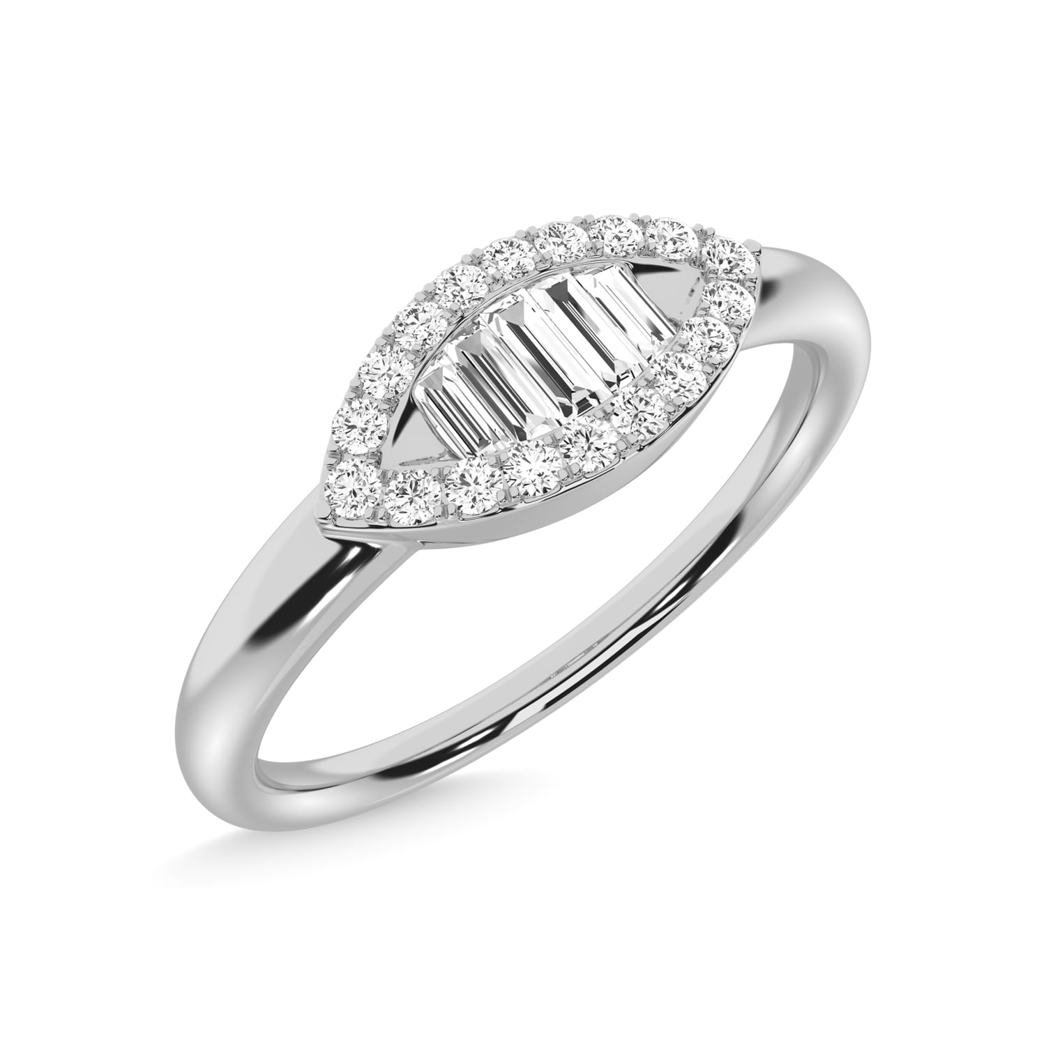 14K White Gold Diamond 1/5 Ct.Tw. Fashion Ring