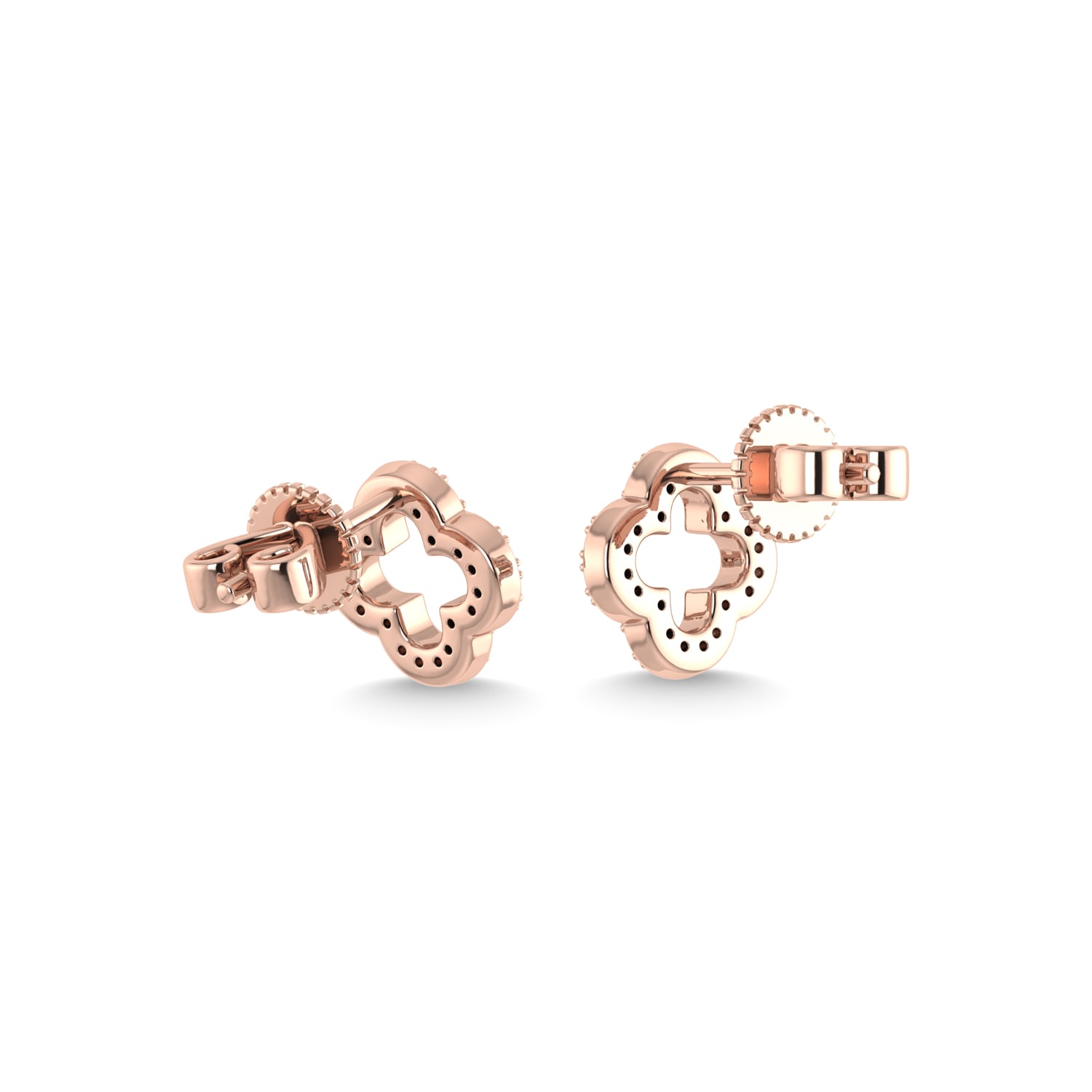 14K Rose Gold Diamond 1/5 Ct.Tw. Fashion Earrings