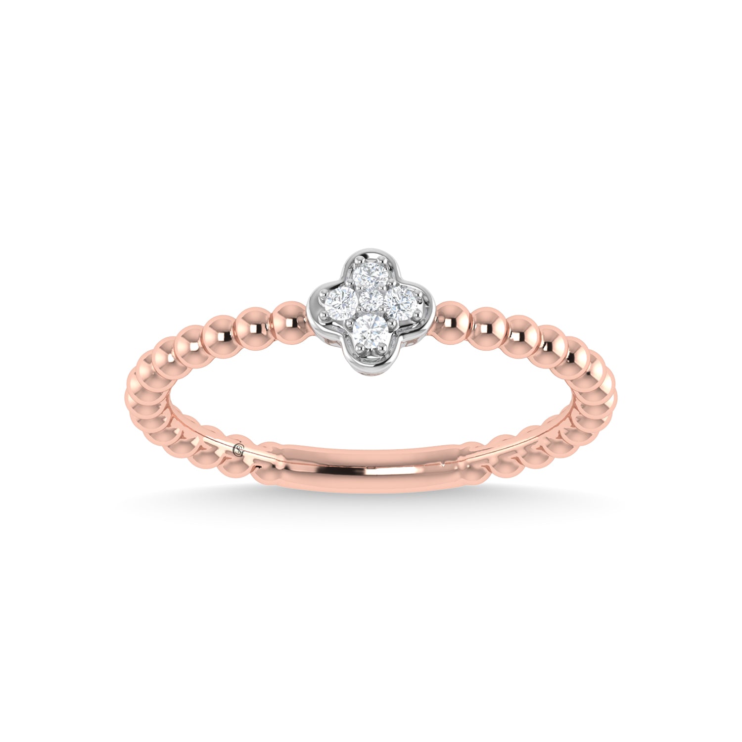 14K Rose Gold Diamond 1/20 Ct.Tw. Stackable Band