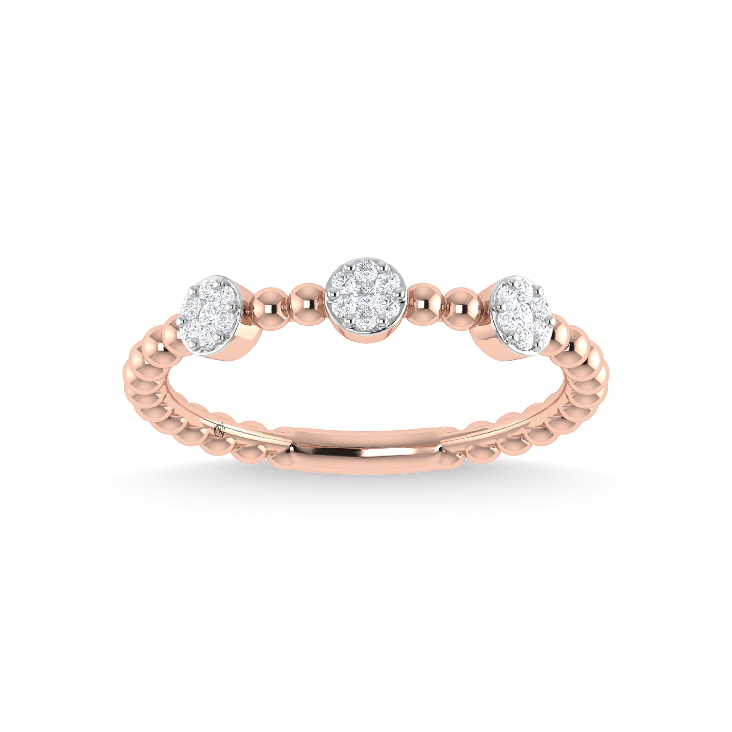 14K Rose Gold Diamond 1/8 Ct.Tw. Stackable Band