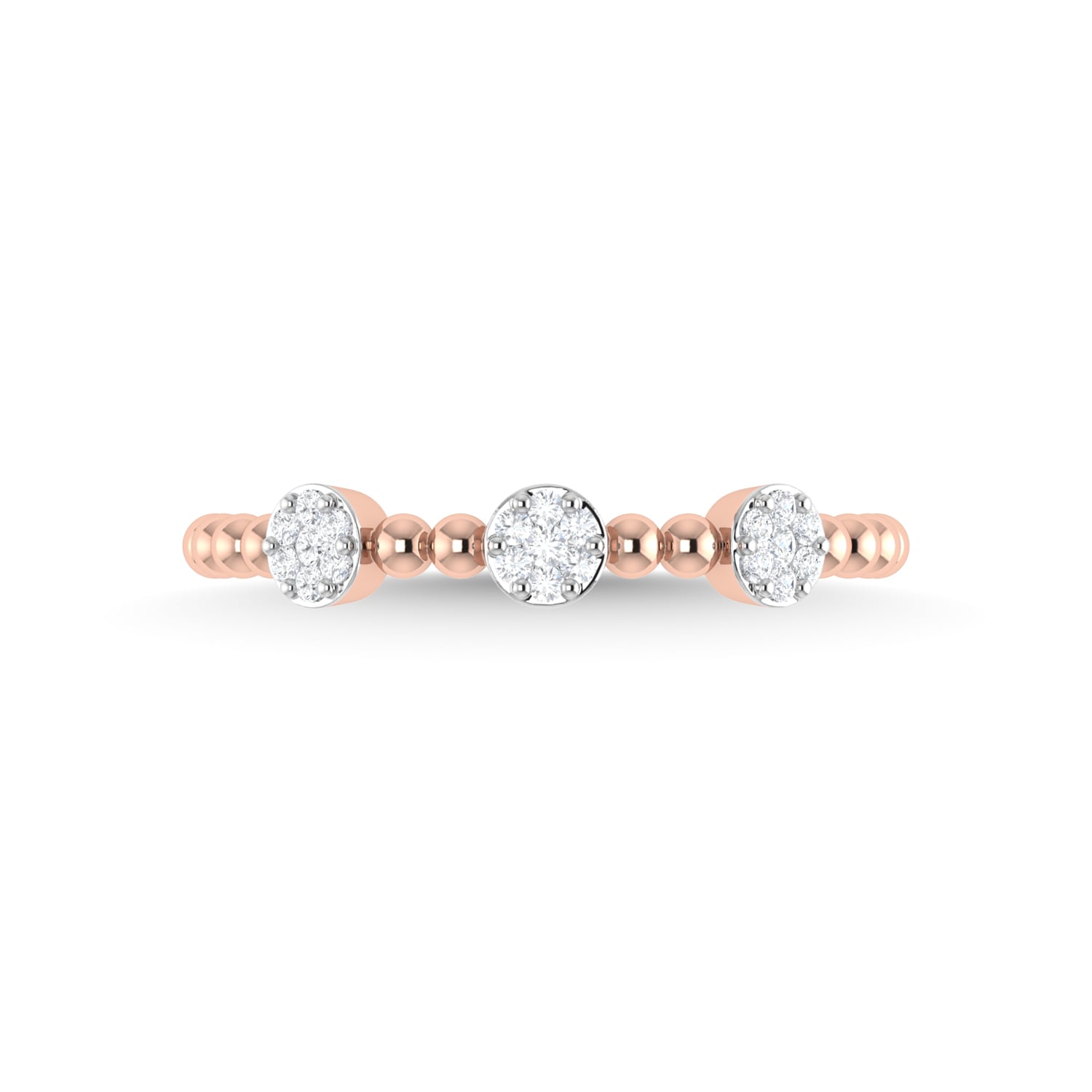 14K Rose Gold Diamond 1/8 Ct.Tw. Stackable Band