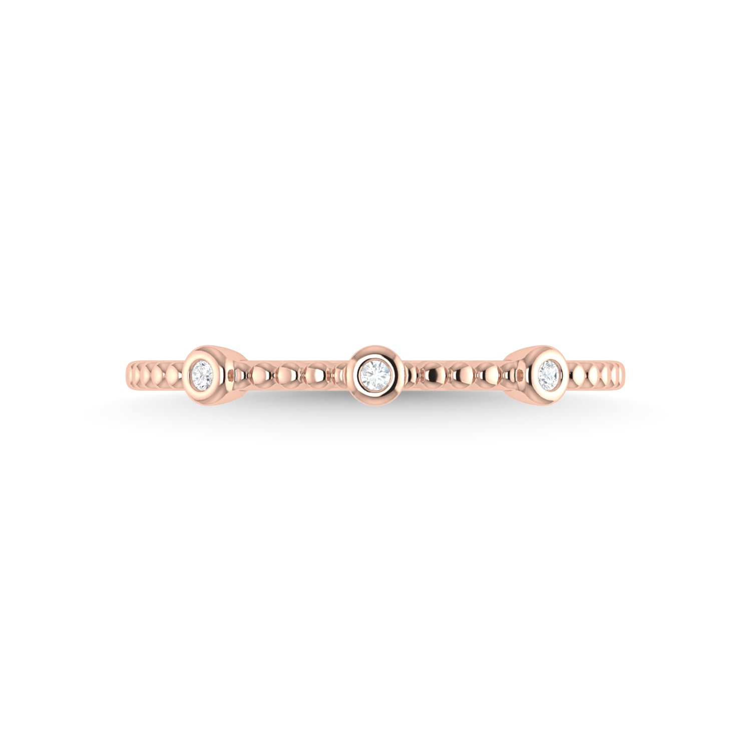 14K Rose Gold Diamond 1/20 Ct.Tw. Stackable Band