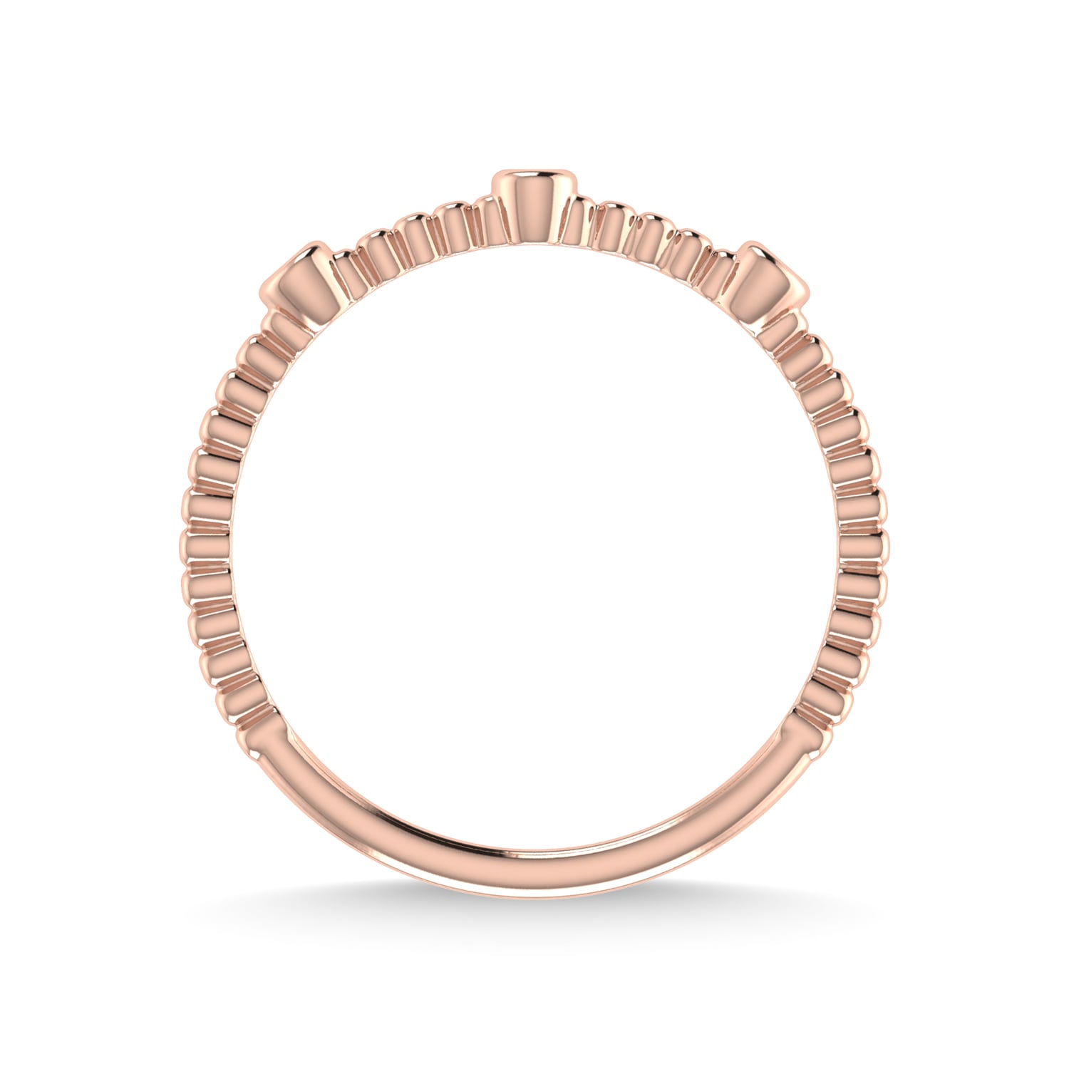 14K Rose Gold Diamond 1/20 Ct.Tw. Stackable Band