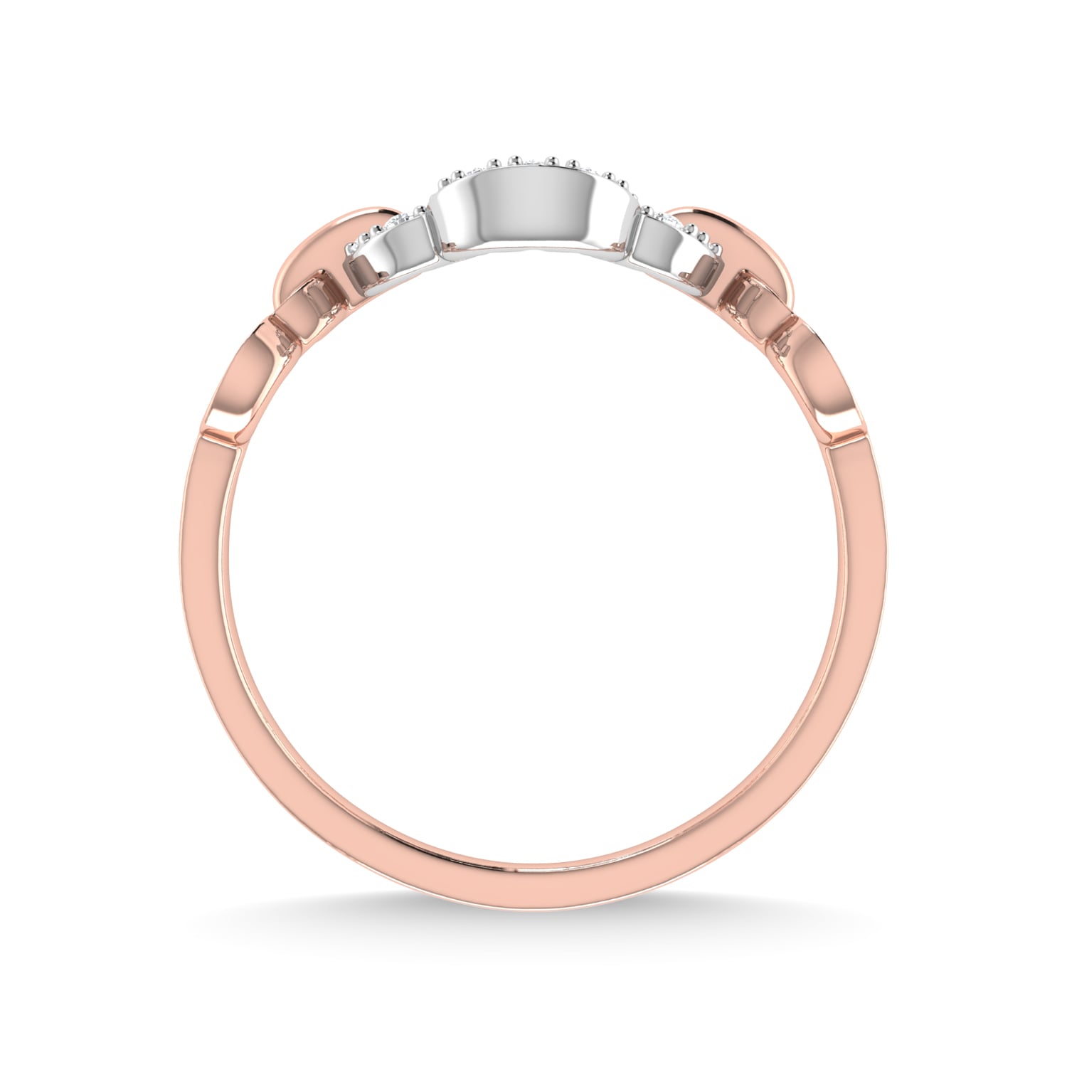 14K Rose Gold Diamond 1/6 Ct.Tw. Fashion Ring