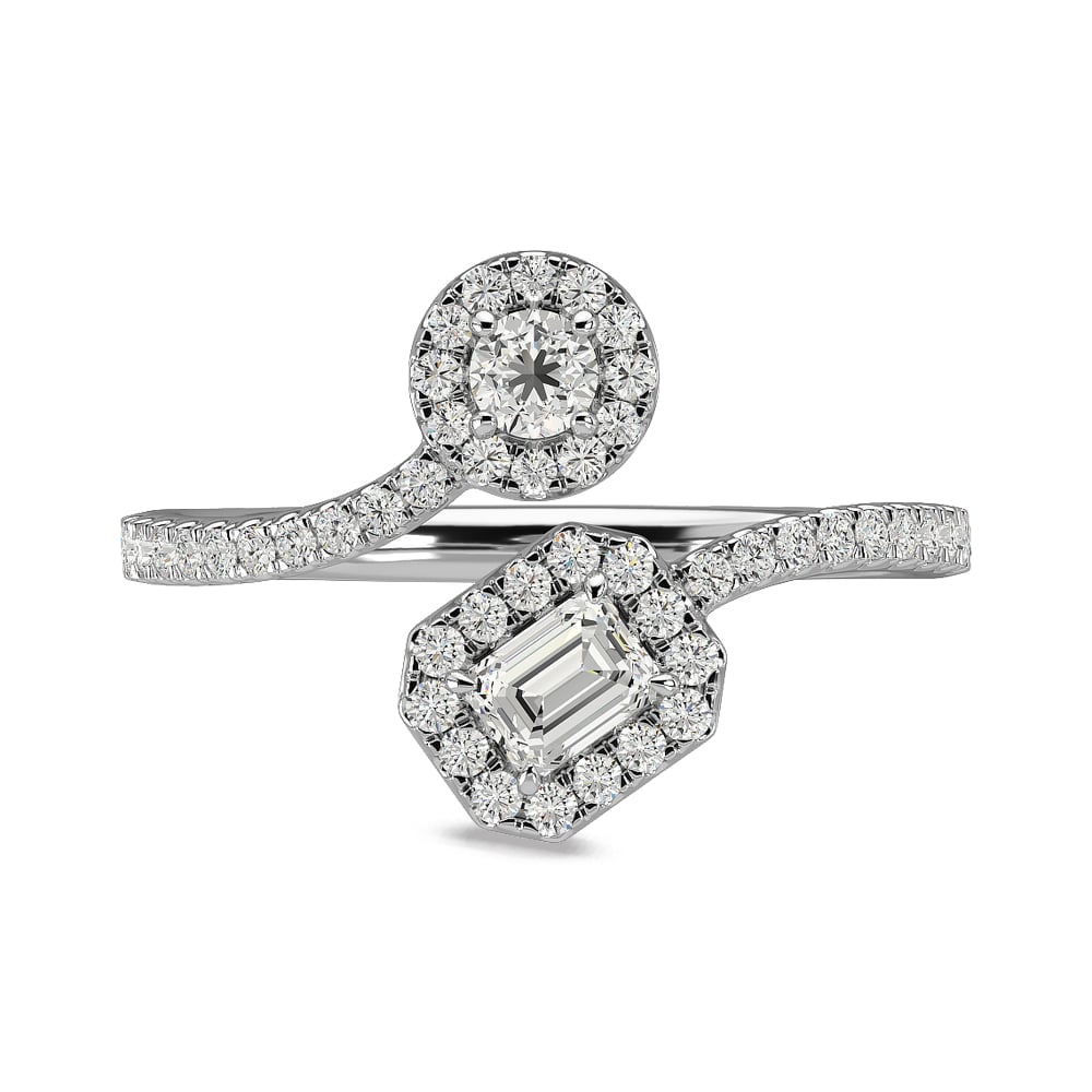 14K White Gold Diamond 5/8 Ct.Tw Fashion Ring