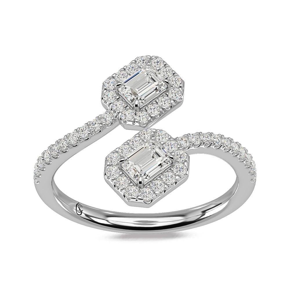 14K White Gold Diamond 7/8 Ct.Tw Fashion Ring