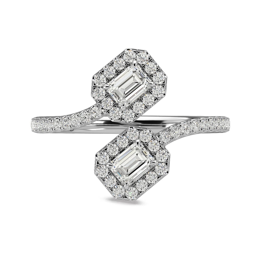 14K White Gold Diamond 7/8 Ct.Tw Fashion Ring