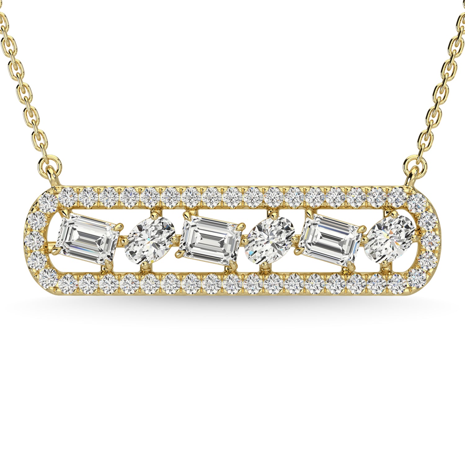 14K Yellow Gold Diamond 1 Ct.Tw. Fashion Necklace