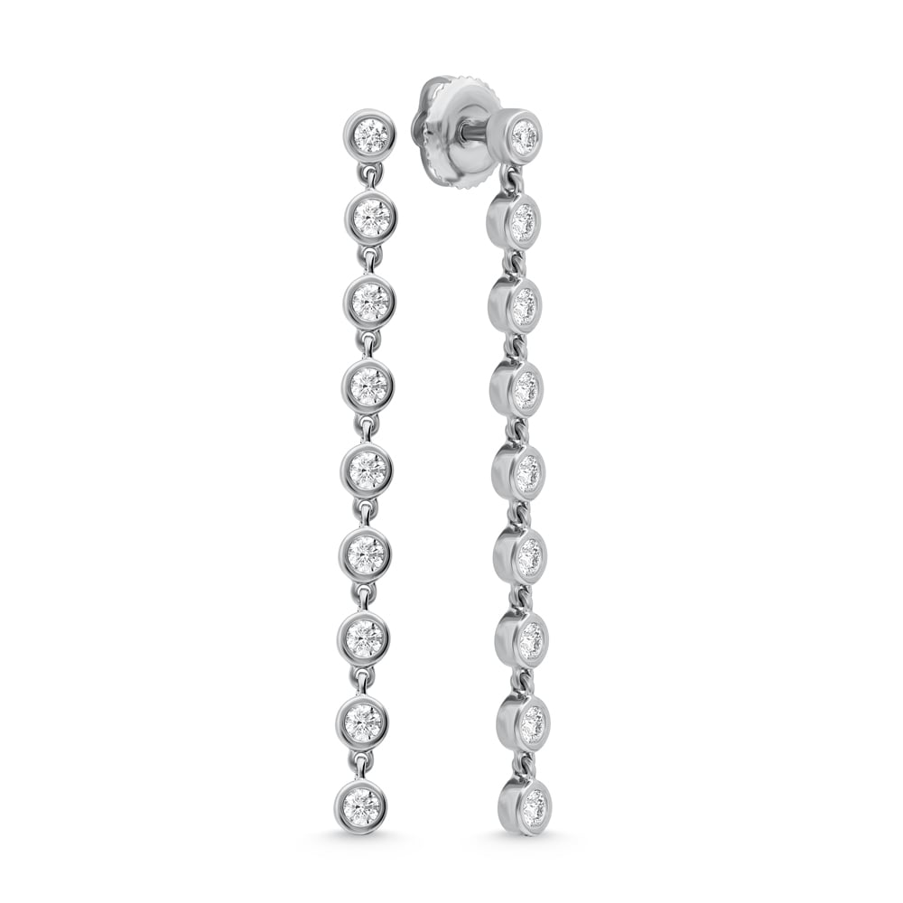 14K White Gold Diamond 3/4 Ct.Tw Fashion Earrings