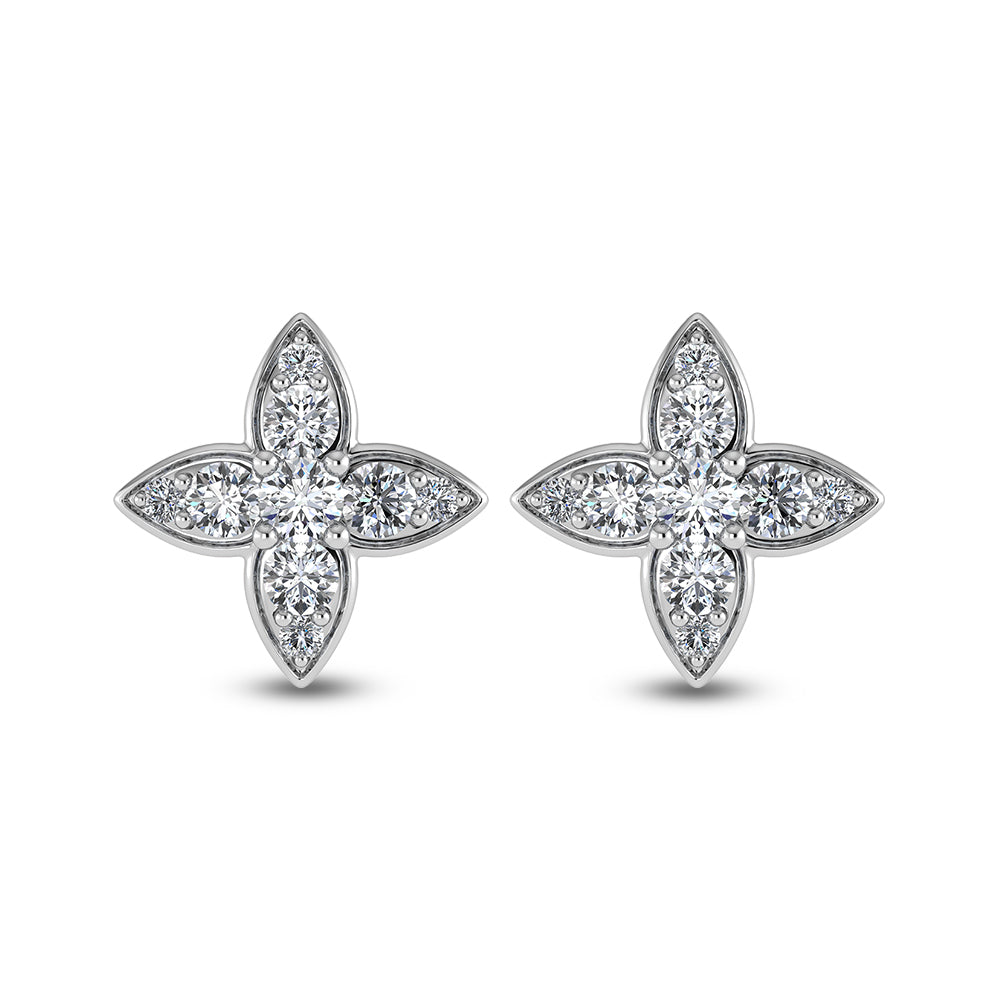 14K White Gold Diamond 3/4 Ct.Tw. Fashion Earrings