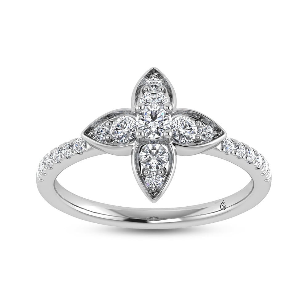 14K White Gold Diamond 5/8 Ct.Tw. Fashion Ring