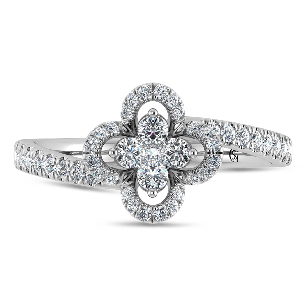 14K White Gold Diamond 3/8 Ct.Tw. Fashion Ring