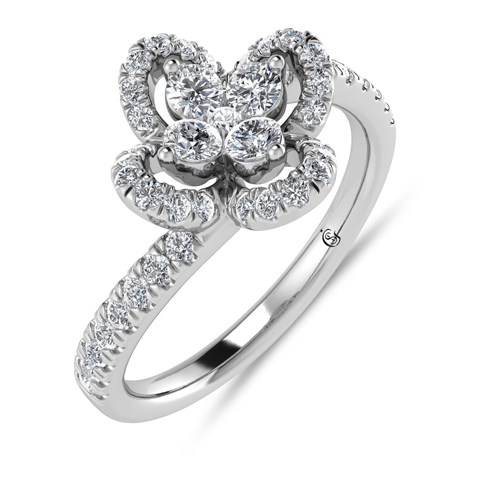 14K White Gold Diamond 3/8 Ct.Tw. Fashion Ring