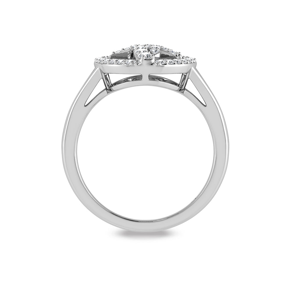 14K White Gold Diamond 1/3 Ct.Tw. Palm Tree Ring