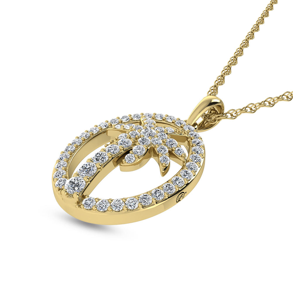 14K White Gold Diamond 1/2 Ct.Tw. Palm Tree Pendant