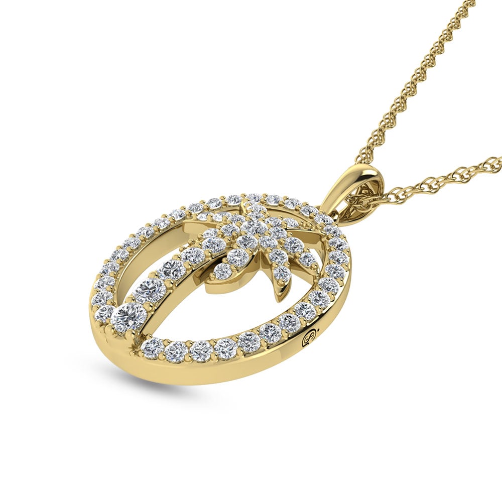 14K White Gold Diamond 1/2 Ct.Tw. Palm Tree Pendant