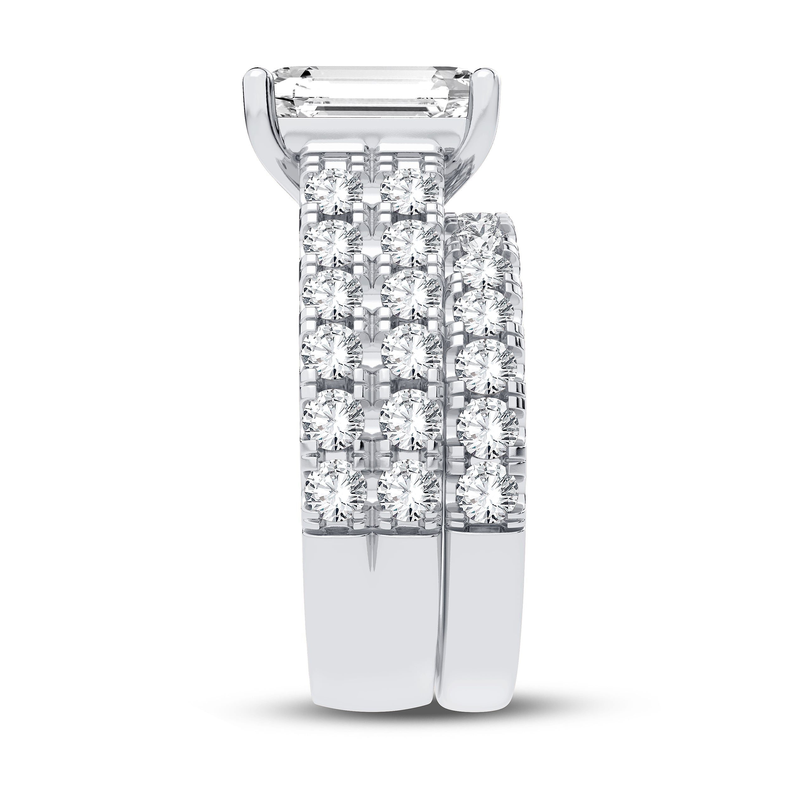 14K 5.00CT Certified Lab Grown Diamond Bridal Set