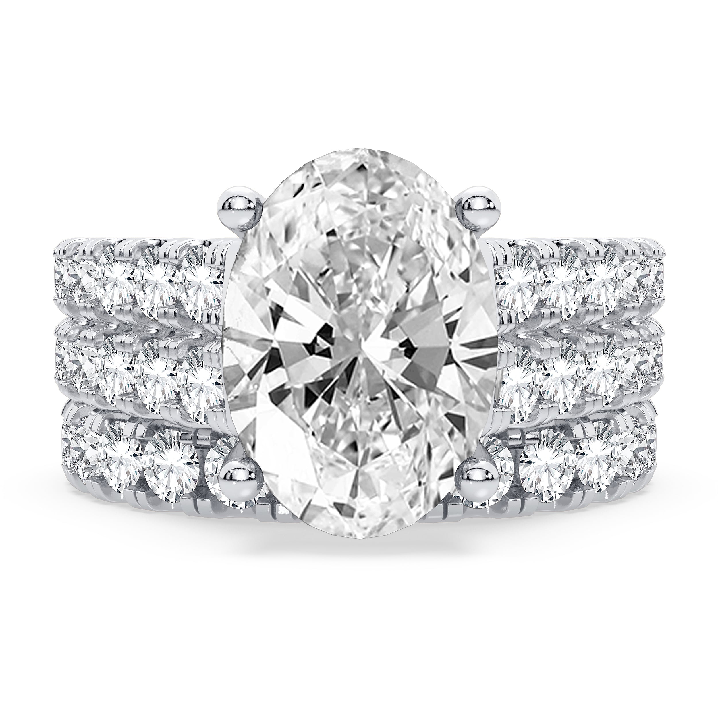 14K 5.00CT Certified Lab Grown Diamond Bridal Set