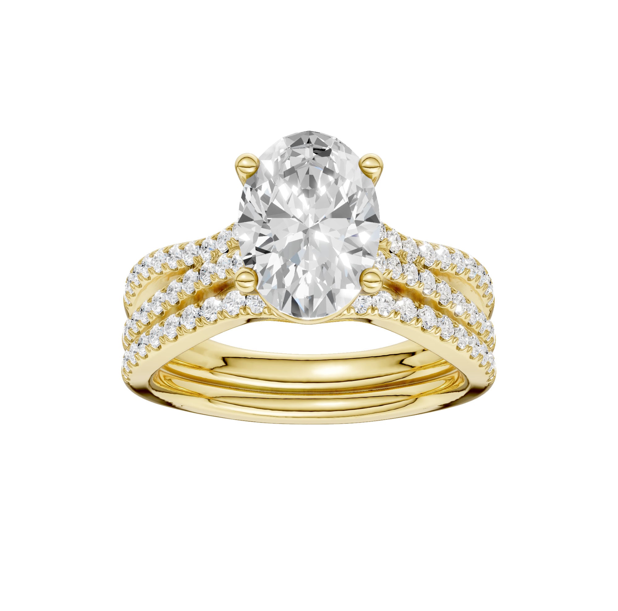14K 1.40CT Lab Diamond Bridal Set