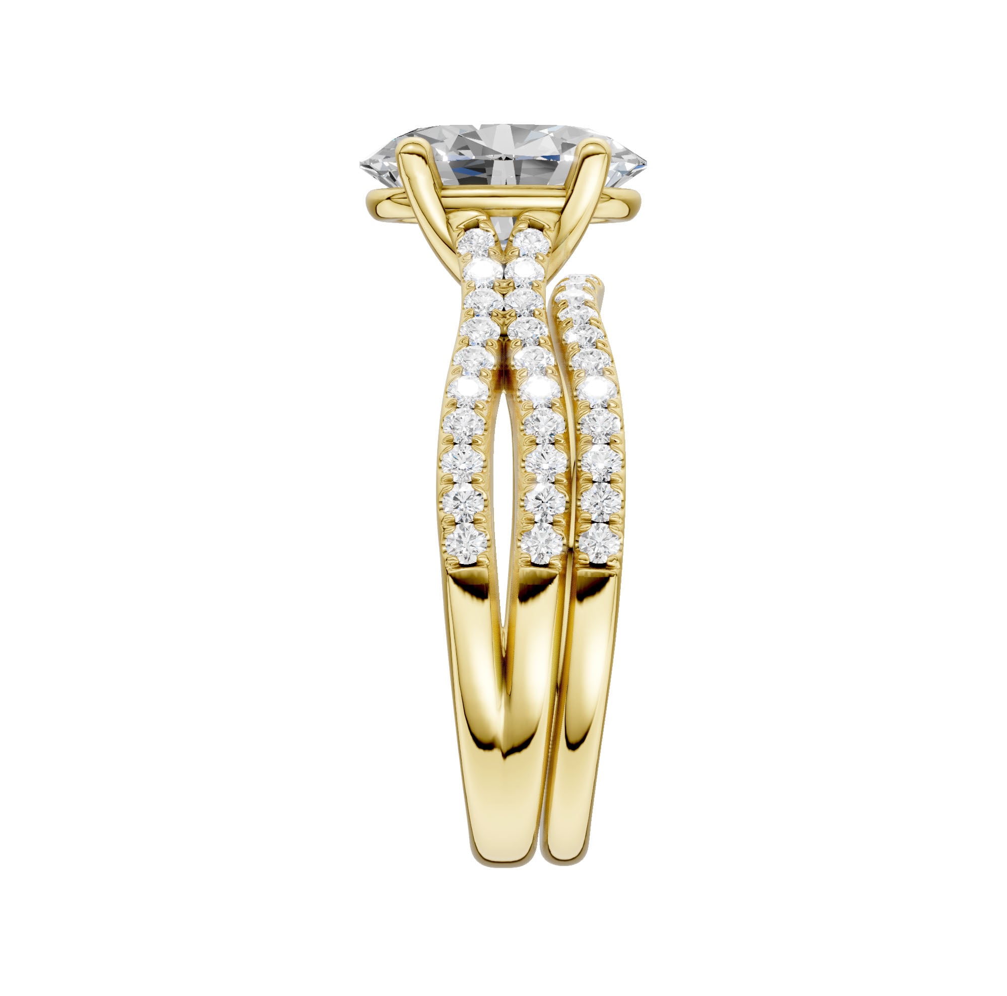 14K 1.40CT Lab Diamond Bridal Set