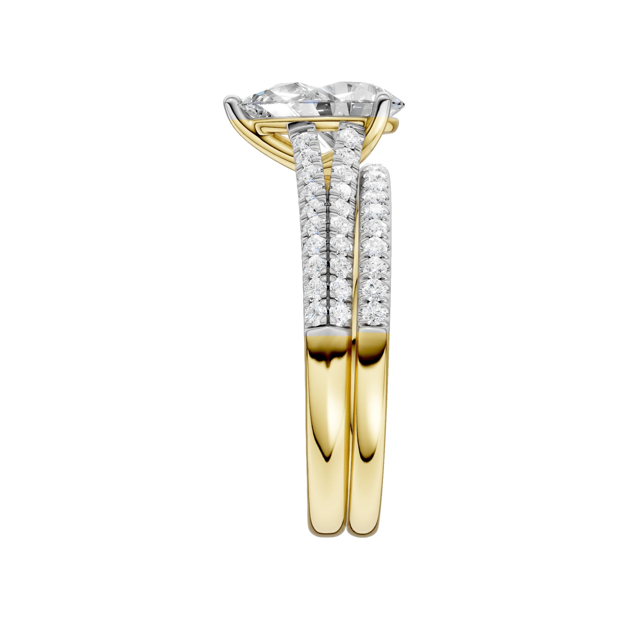 Certified Lab Grown 14K 1.40CT Diamond Bridal Set