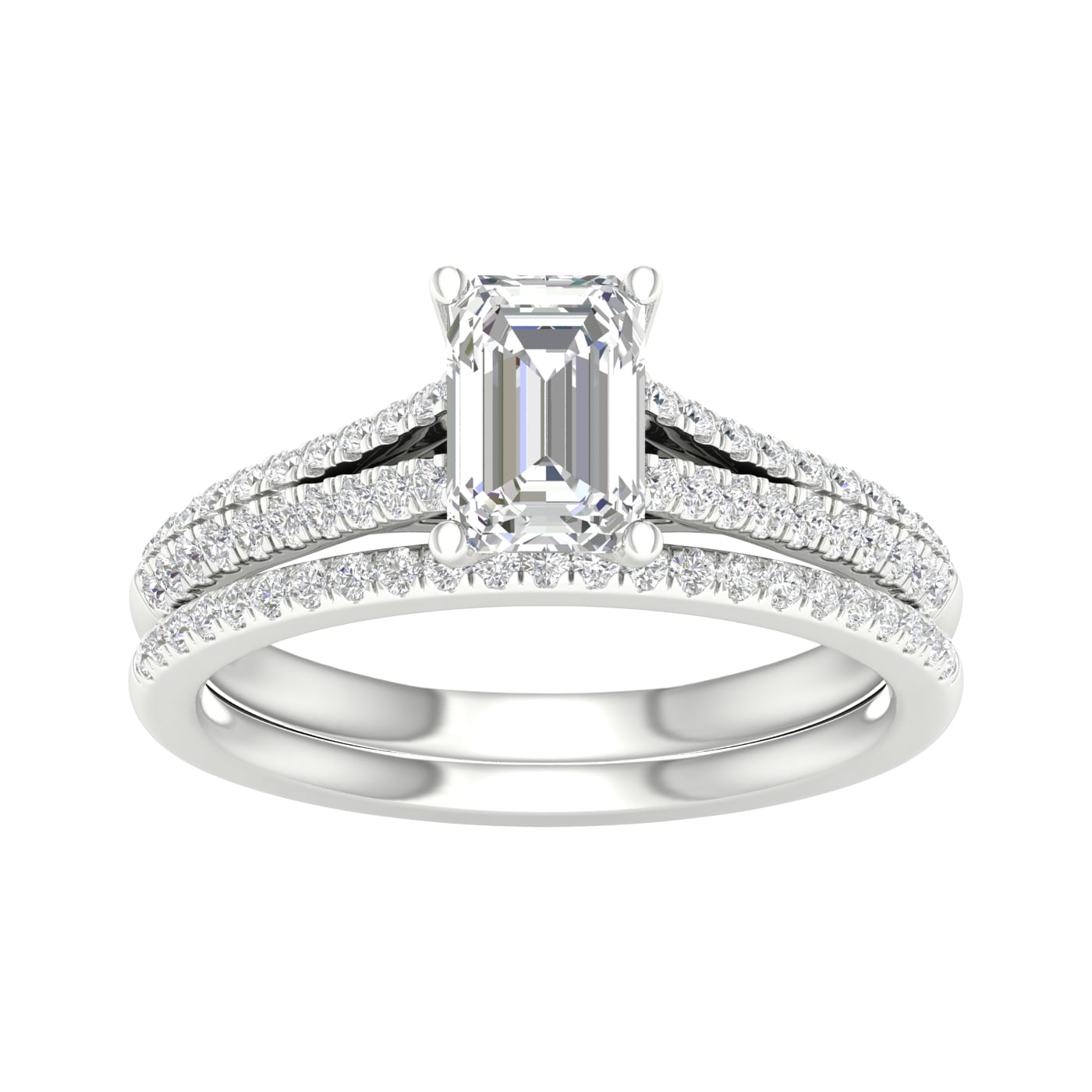Certified Lab Grown 14K 1.40CT Diamond Bridal Set