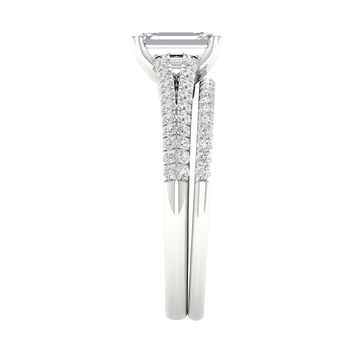 Certified Lab Grown 14K 1.40CT Diamond Bridal Set