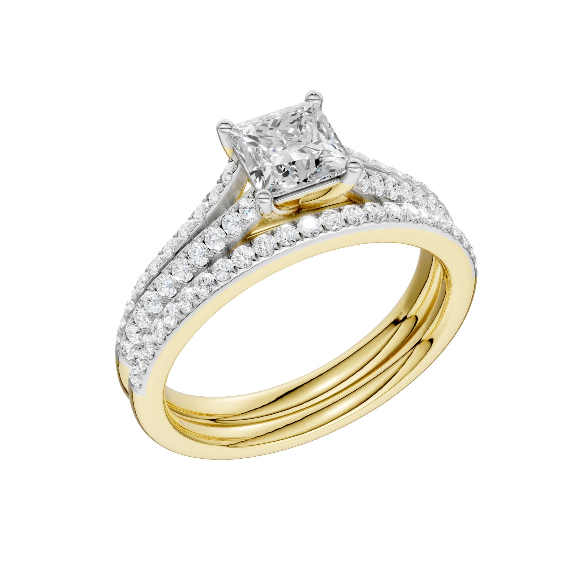 Certified Lab Grown 14K 1.40CT Diamond Bridal Set
