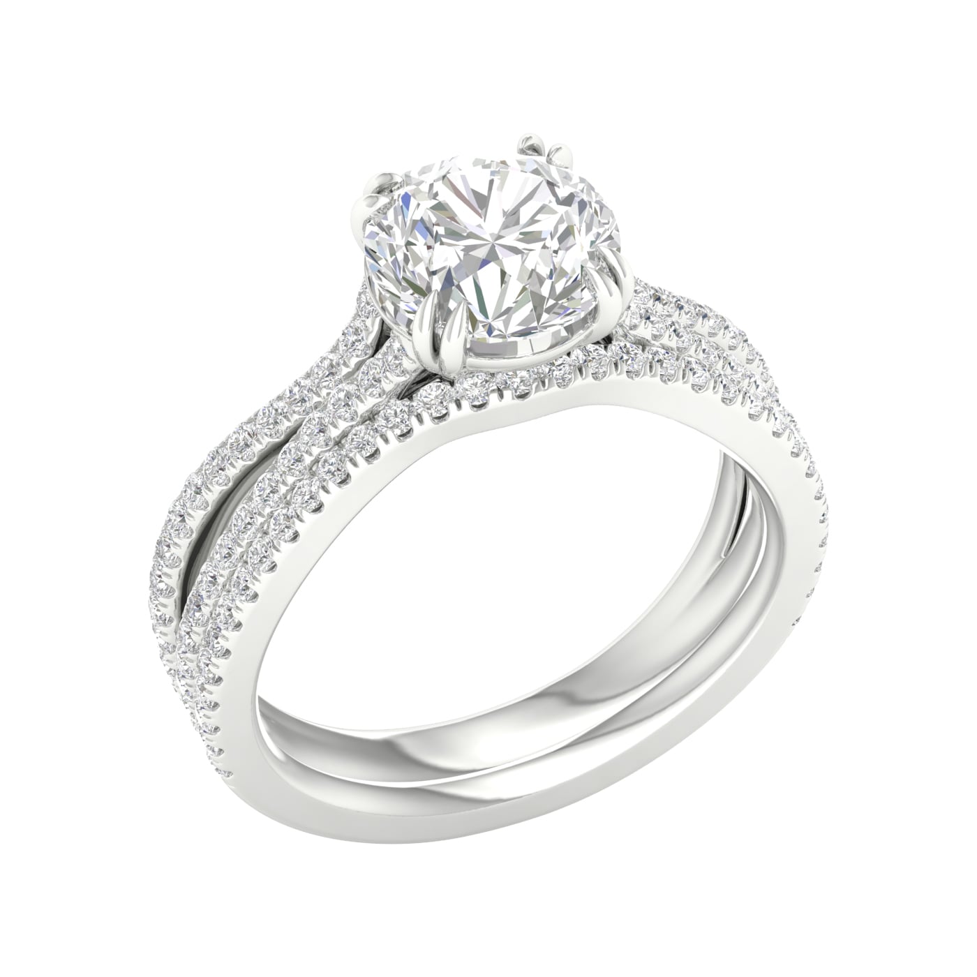 Certified Lab Grown 14K 2.50CT Diamond Bridal Set
