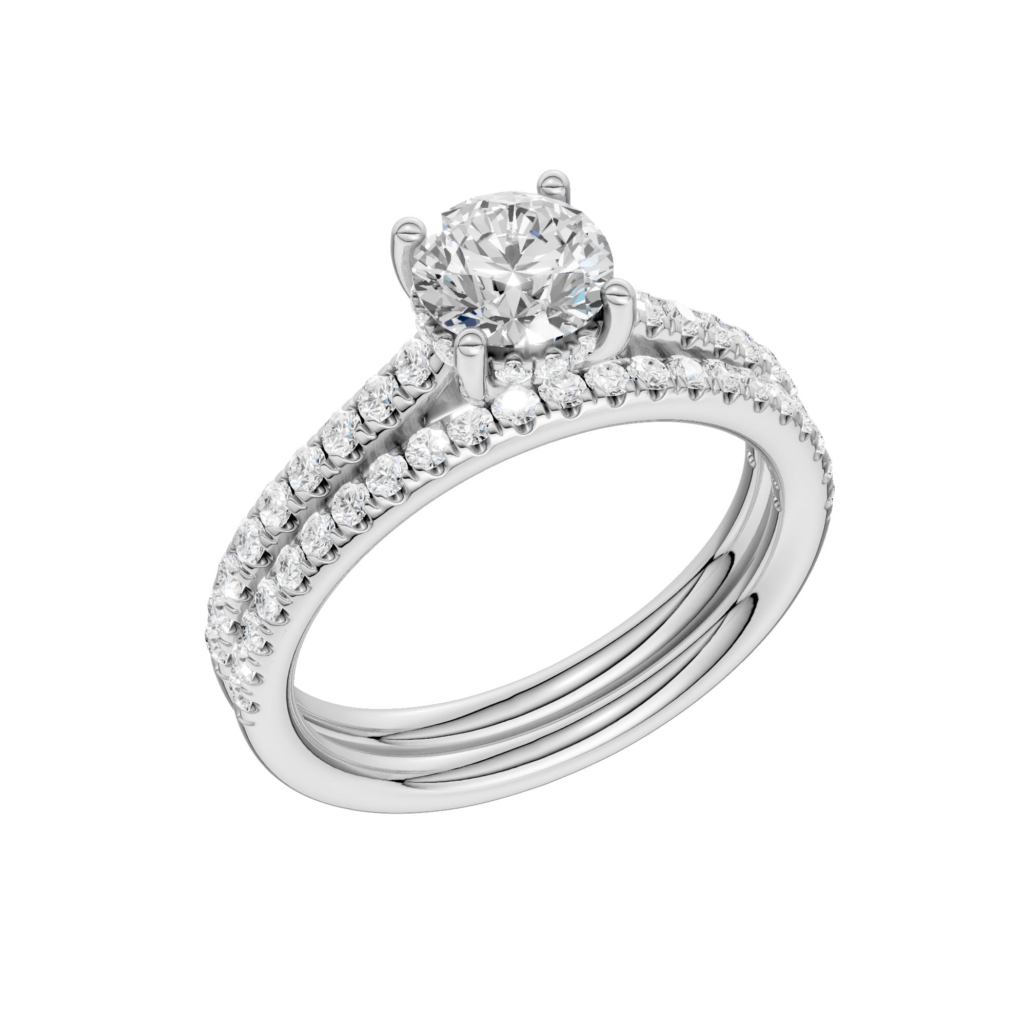 Platinum  1.50CT  Lab Diamond Bridal Ring