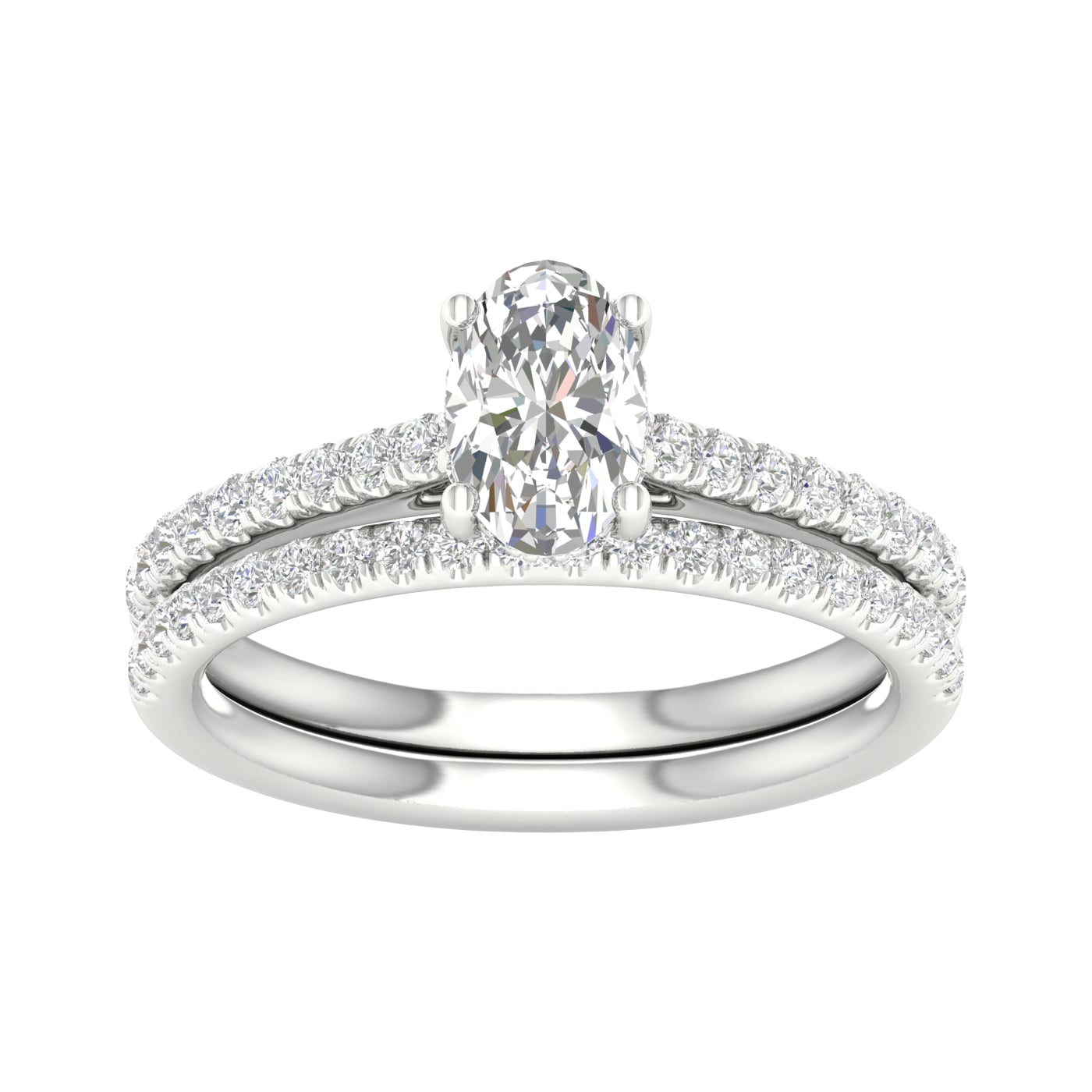 Platinum  1.50CT  Lab Diamond Bridal Ring
