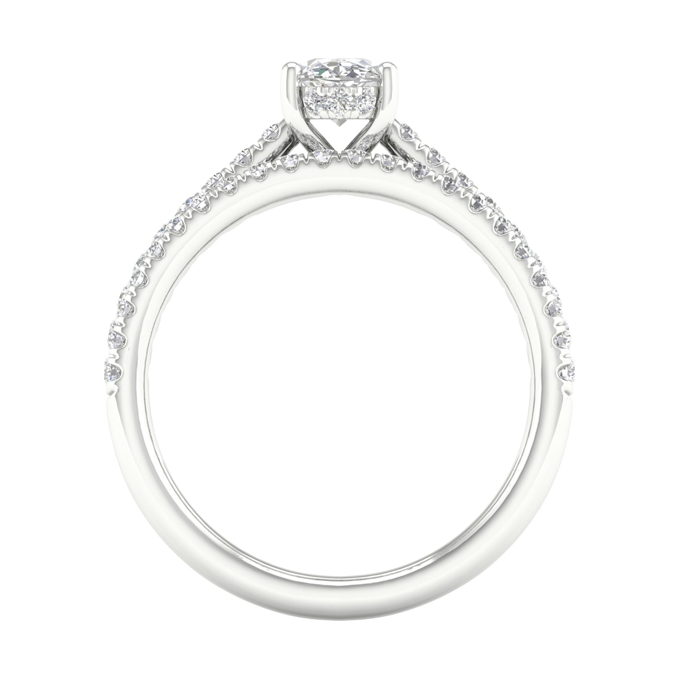 Platinum  1.50CT  Lab Diamond Bridal Ring