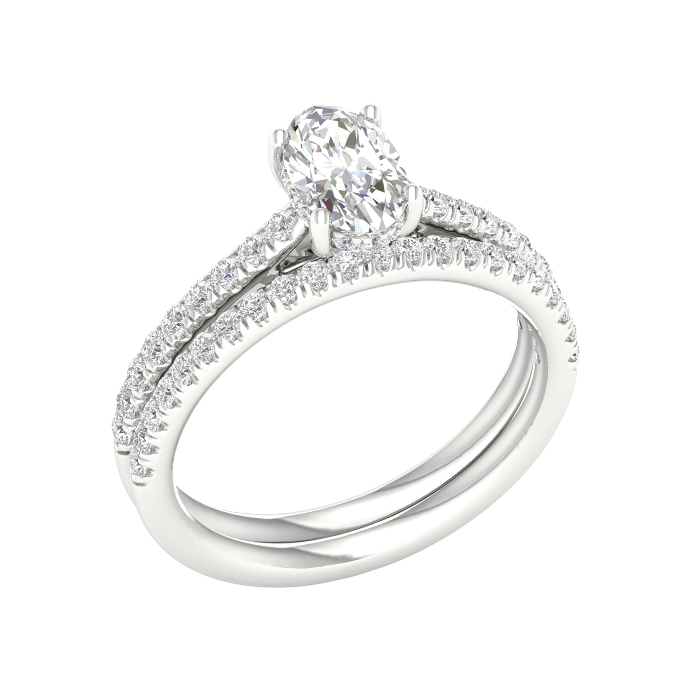 Platinum  1.50CT  Lab Diamond Bridal Ring