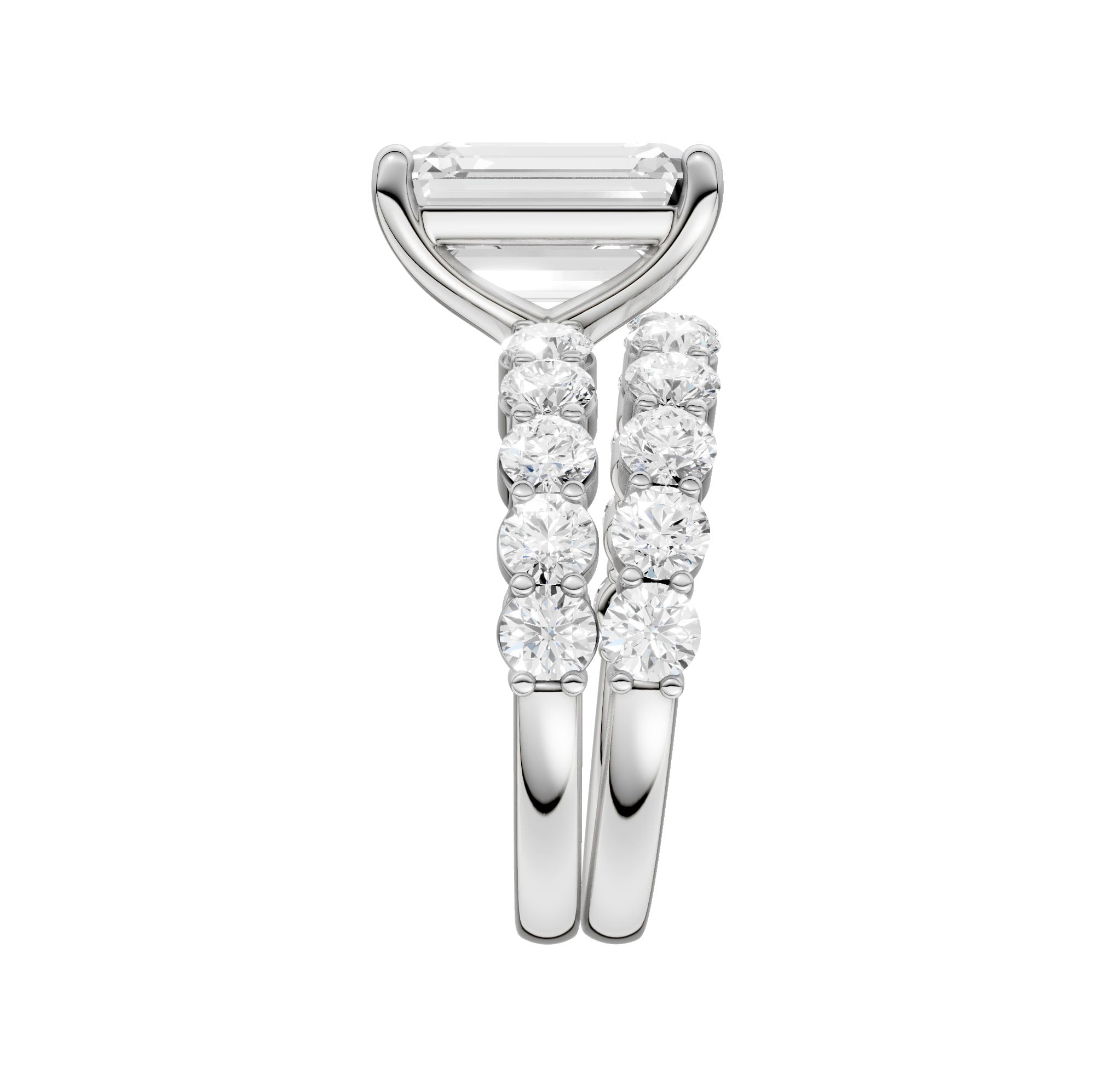 14K 5.00CT Certified Lab Grown Diamond Bridal Set